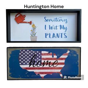 NWT Huntington Home 1 Reversible Design Horizontal Box Sign Plaque